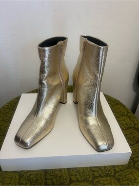 Katy Perry Collections Metallic Gold Ankle Booties